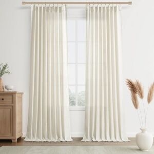 *NWT* • Joywell Linen Pinch Pleated Window Curtains • 102x50 • 2 Panels
